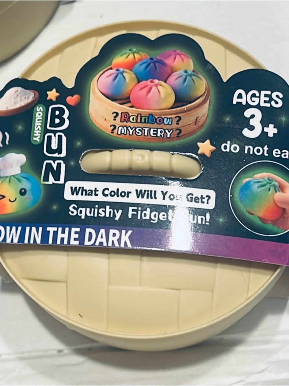 Glow-in-the-Dark Rainbow Swirl Squishy Toy